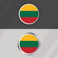 Lithuania Round Flag Template vector