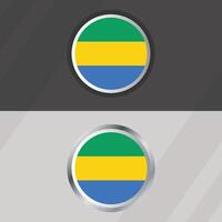 Gabon Round Flag Template vector
