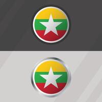 Myanmar Round Flag Template vector