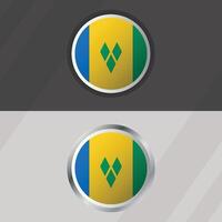 Saint Vincent and the Grenadines Round Flag Template vector