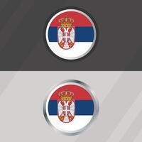 serbia redondo bandera modelo vector