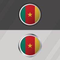 Cameroon Round Flag Template vector