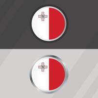 Malta Round Flag Template vector