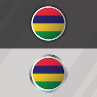 Mauritius Round Flag Template vector