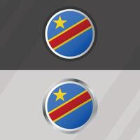 democrático república de el congo redondo bandera modelo vector