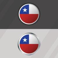 Chile Round Flag Template vector
