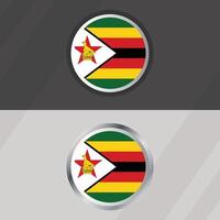 Zimbabwe Round Flag Template vector