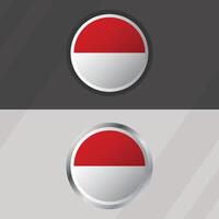 Monaco Round Flag Template vector