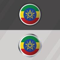 Ethiopia Round Flag Template vector