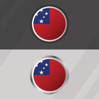 Samoa Round Flag Template vector