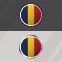 Chad Round Flag Template vector