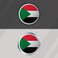 Sudan Round Flag Template vector