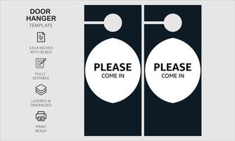 Door hanger design template for your business or company vector