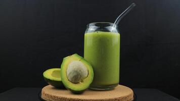 natural drink smoothie with avocado juice and yogurt photo