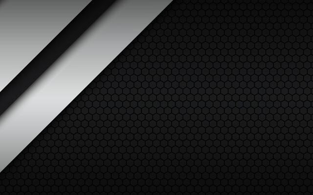 Black and white modern material design with a hexagonal pattern, corporate template for your business, abstract widescreen background