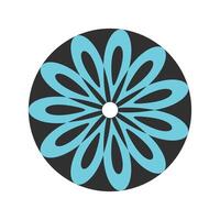 Blue geometric floral flower with dark background vector