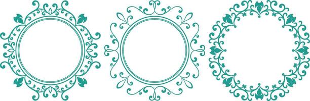 set of decorative cirlce frame vector