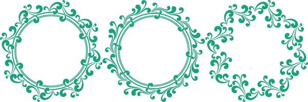set of decorative cirlce frame vector
