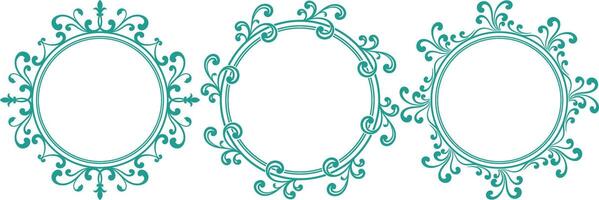 set of decorative cirlce frame vector