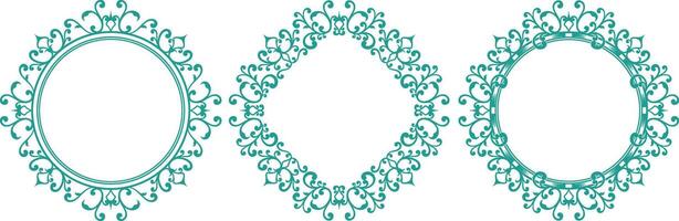 set of decorative cirlce frame vector