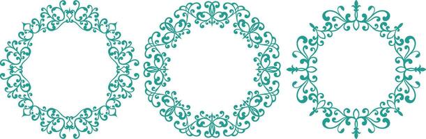 set of decorative cirlce frame vector