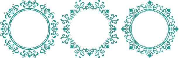 set of decorative cirlce frame vector