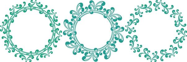 set of decorative cirlce frame vector