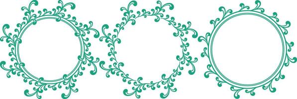 set of decorative cirlce frame vector