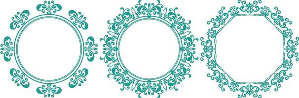 set of decorative cirlce frame vector