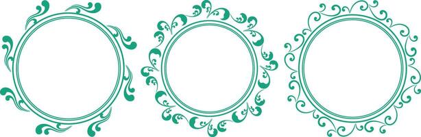 set of decorative cirlce frame vector