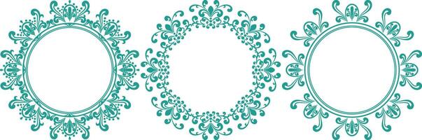 set of decorative cirlce frame vector