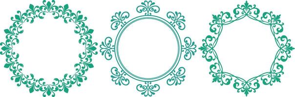 set of decorative cirlce frame vector
