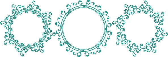 set of decorative cirlce frame vector