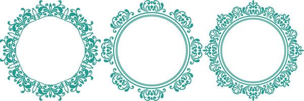 set of decorative cirlce frame vector