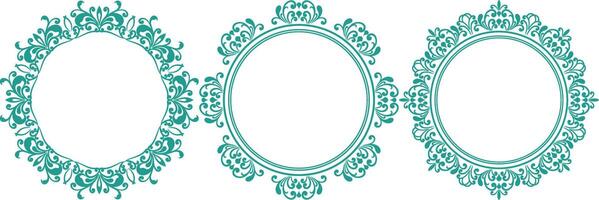 set of decorative cirlce frame vector