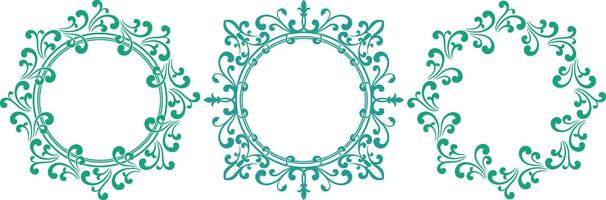 set of decorative cirlce frame vector