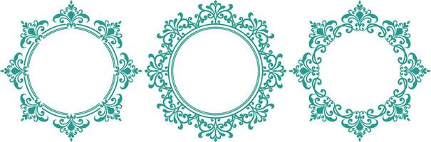 set of decorative cirlce frame vector