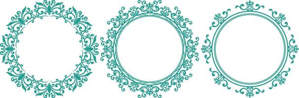 set of decorative cirlce frame vector