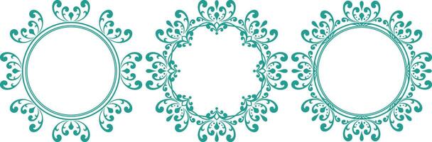 set of decorative cirlce frame vector