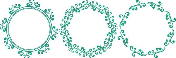 set of decorative cirlce frame vector