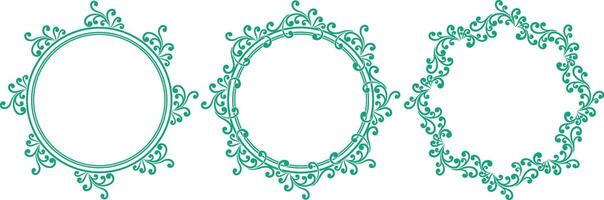 set of decorative cirlce frame vector