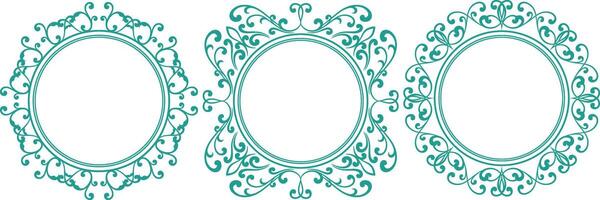 set of decorative cirlce frame vector