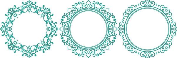 set of decorative cirlce frame vector