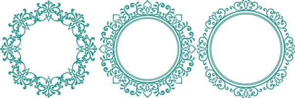 set of decorative cirlce frame vector