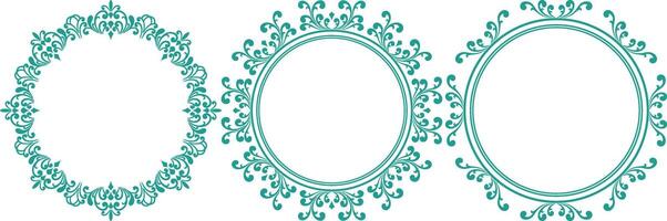 set of decorative cirlce frame vector