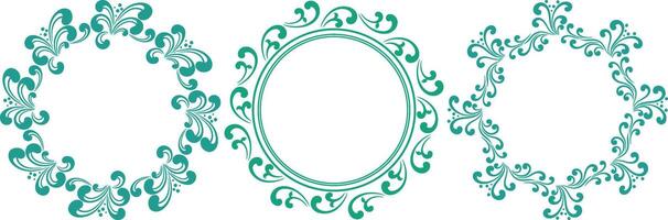 set of decorative cirlce frame vector
