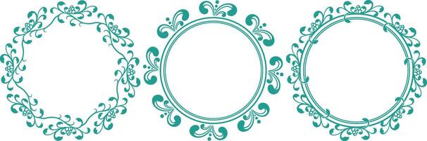 set of decorative cirlce frame vector