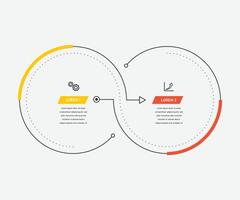 Business Infograph of 2 Thin Line Circle Free Elements vector