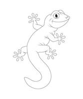 chameleon coloring page for kids and adults vector