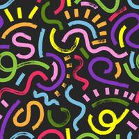 Brush, marker drawn bold doodle lines seamless pattern. Modern print for textile, fabric, wallpaper, wrapping, scrapbook and packaging vector